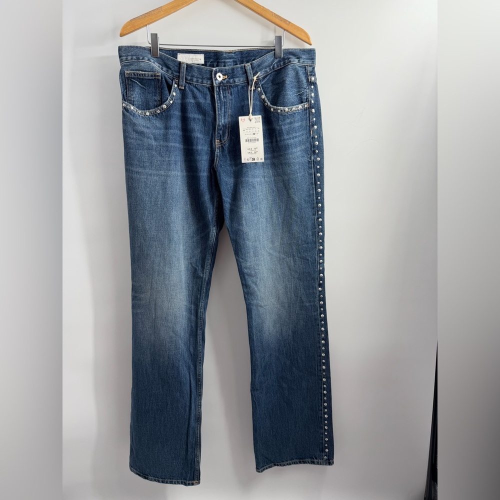 Zara Studded Straight Leg Jeans